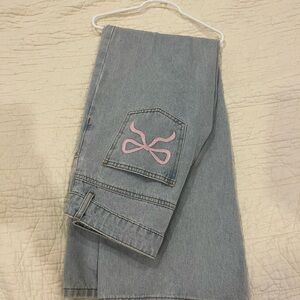 Edikted Blue Bow Jeans